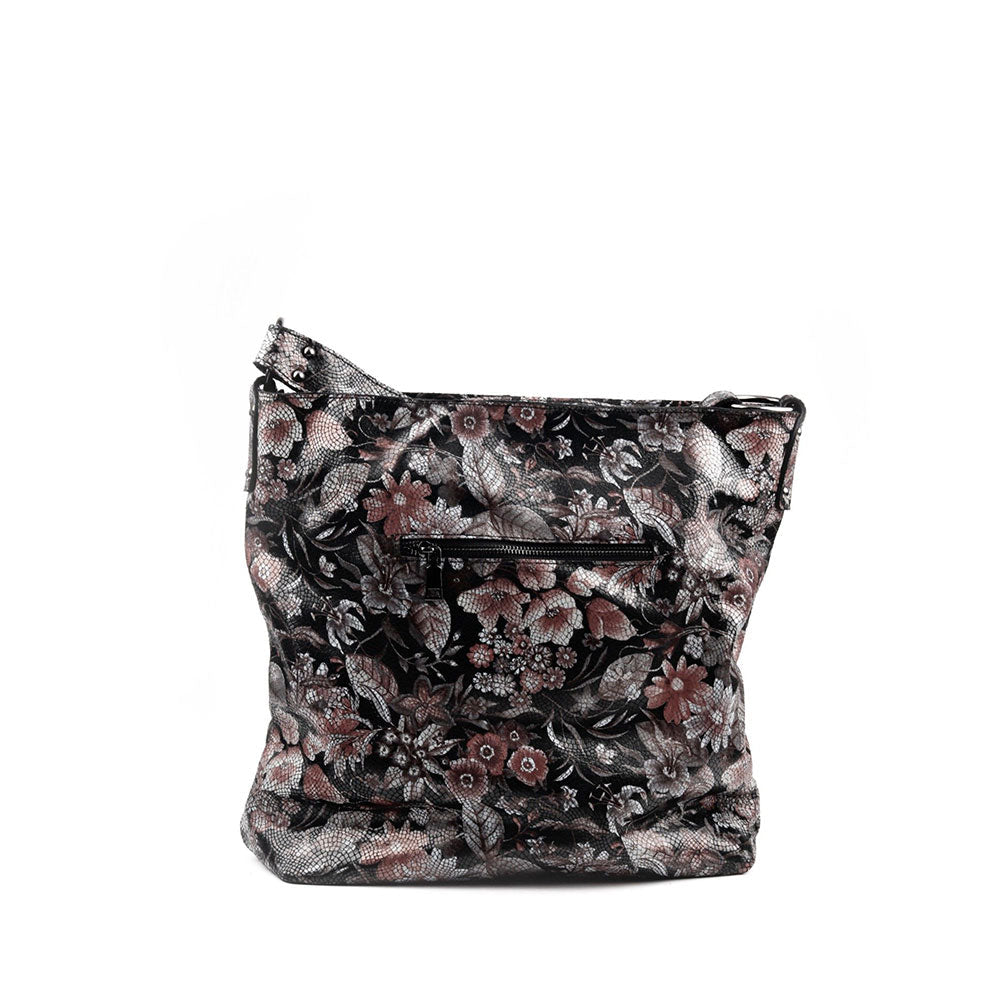 Odette Black Floral Printed Handbag