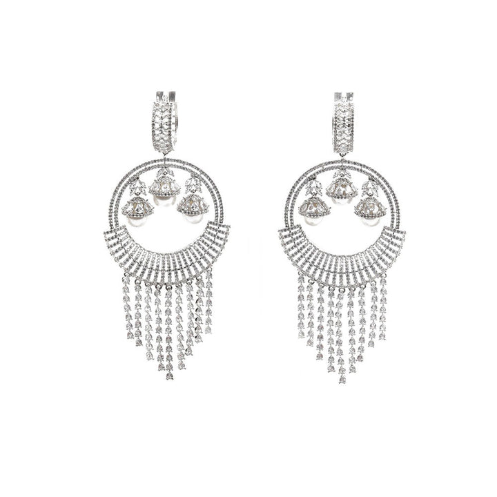 Odette Pearl and Austrian Diamonds Dangler Earrings