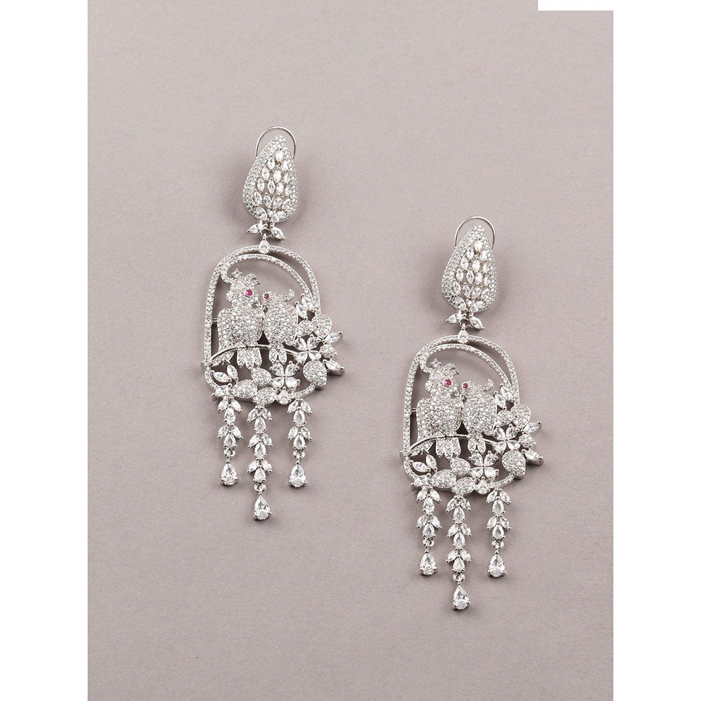 Odette The Birdie Diamond Studded Drop Earrings