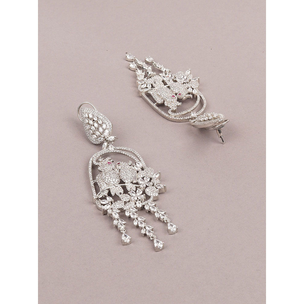 Odette The Birdie Diamond Studded Drop Earrings