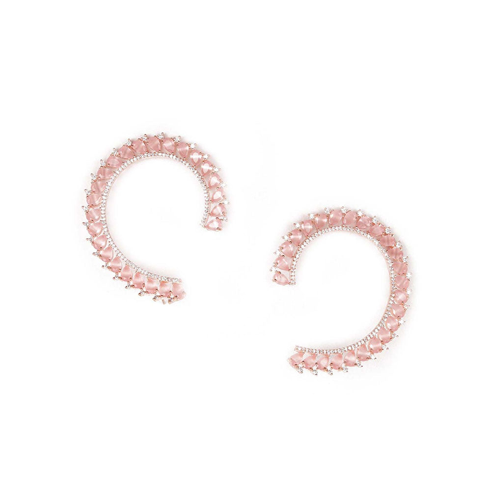 Odette Stylish Pink and Rose Gold Ear Cuffs