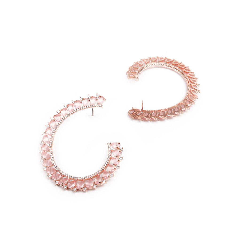 Odette Stylish Pink and Rose Gold Ear Cuffs