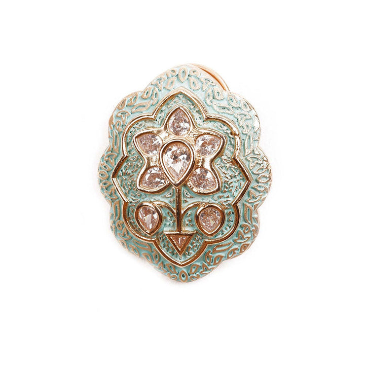 Odette Luxuriant Gold Meenakari Ear Studs