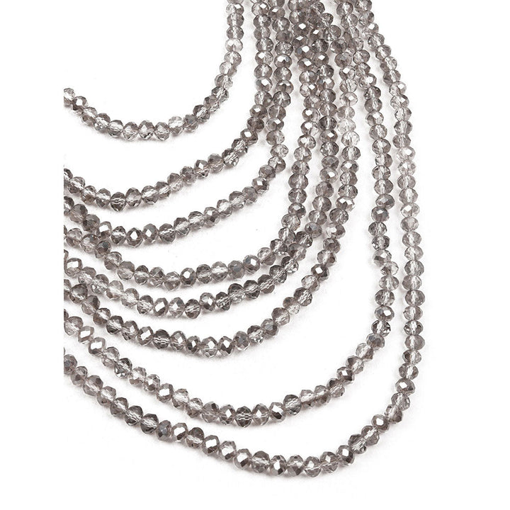 Odette Grey Crystal Beaded Multi Layered Neckpiece