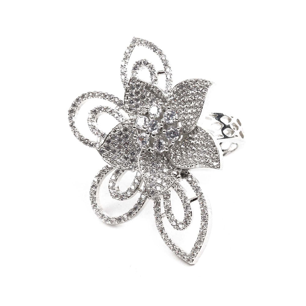 Odette Platinum Plated Diamond Ring