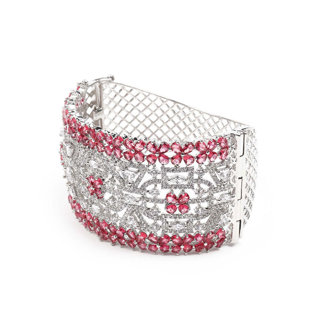 Odette Stunning Silver and Pink Bracelet