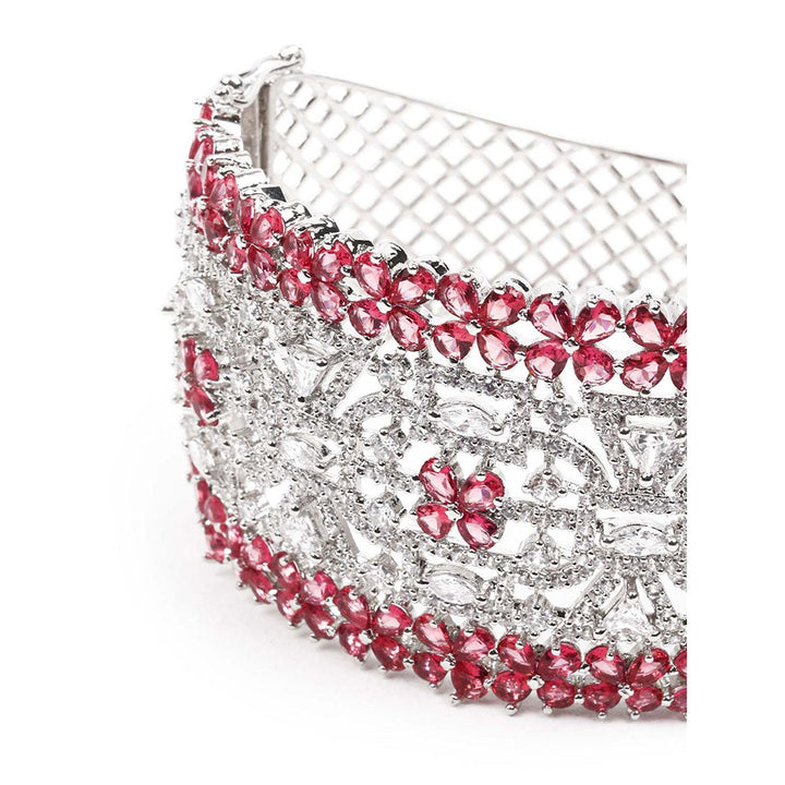 Odette Stunning Silver and Pink Bracelet