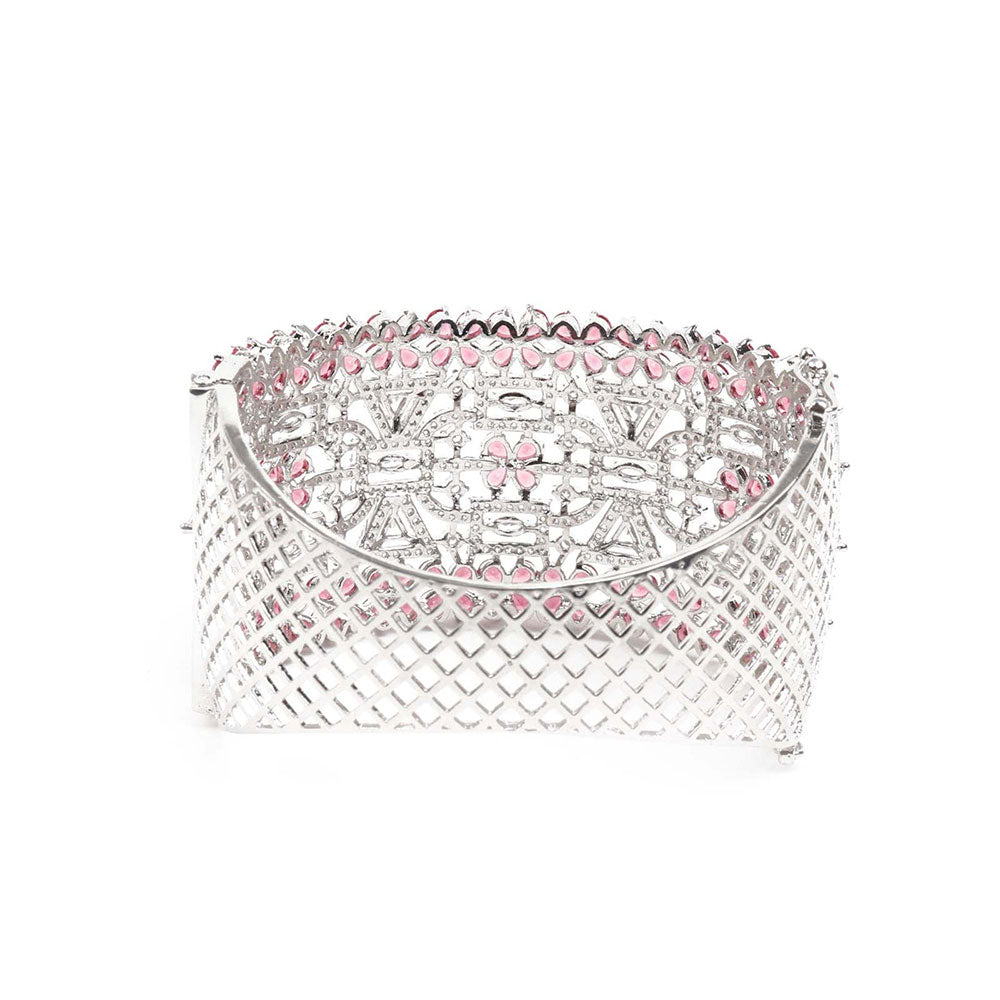 Odette Stunning Silver and Pink Bracelet