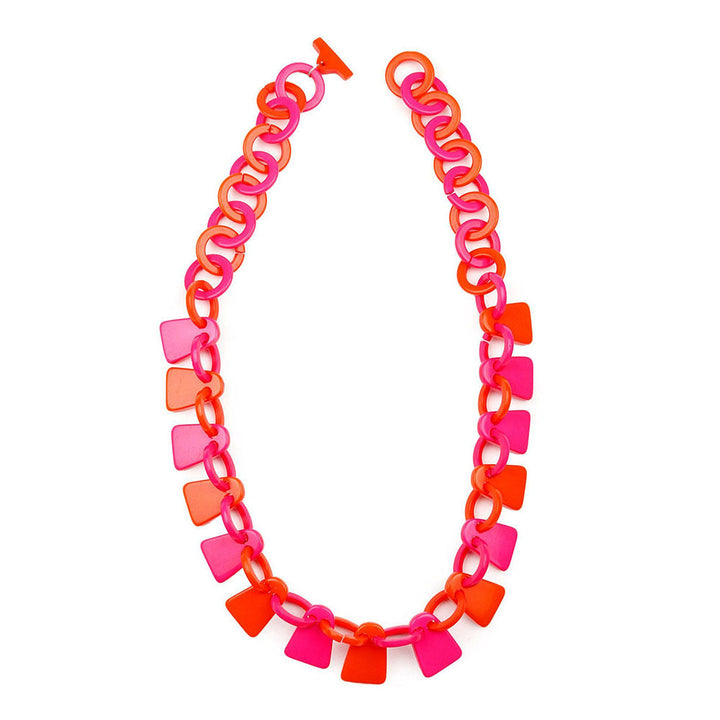 Odette Stunning Pink And Orange Shaded Statement Necklace