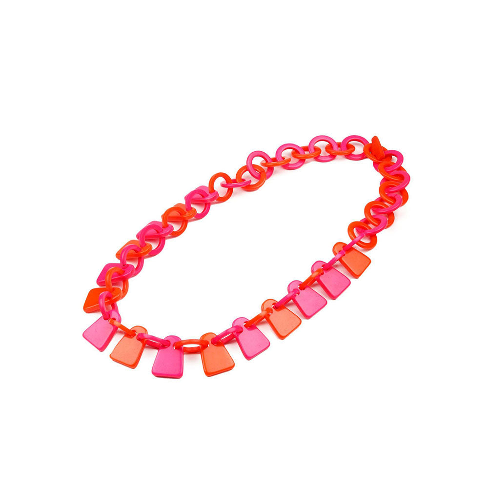 Odette Stunning Pink And Orange Shaded Statement Necklace