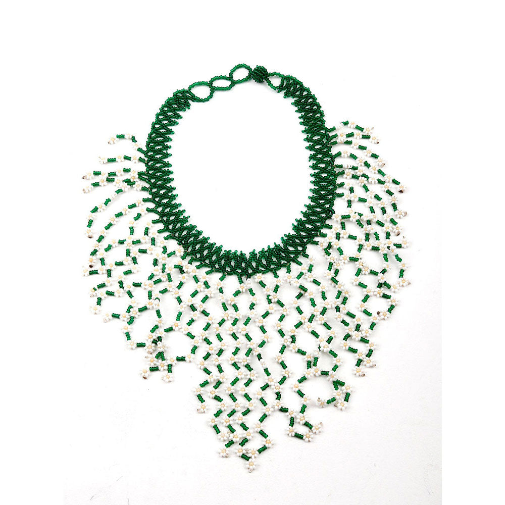 Odette Gorgues Green Embellished Statement Necklace