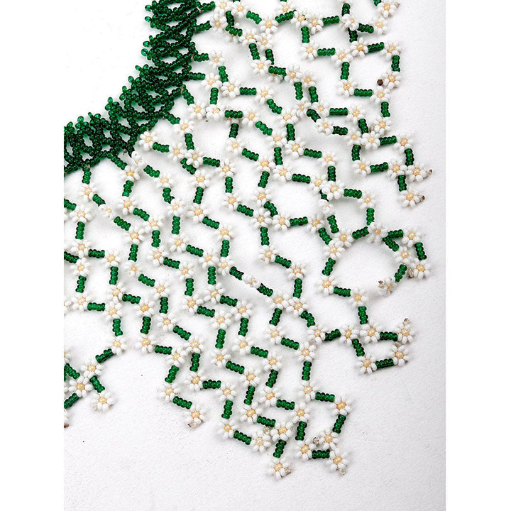 Odette Gorgues Green Embellished Statement Necklace