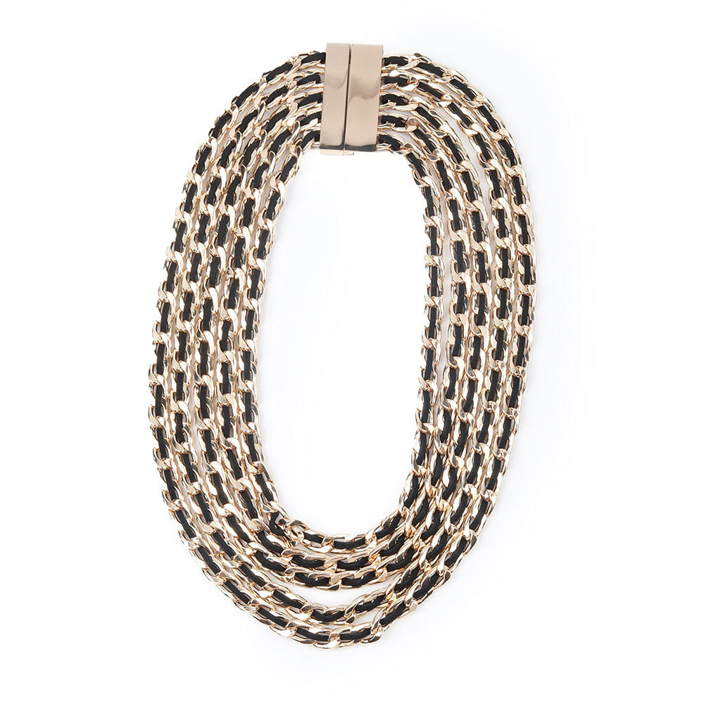 Odette Black And Gold Exquisite Statement Necklace