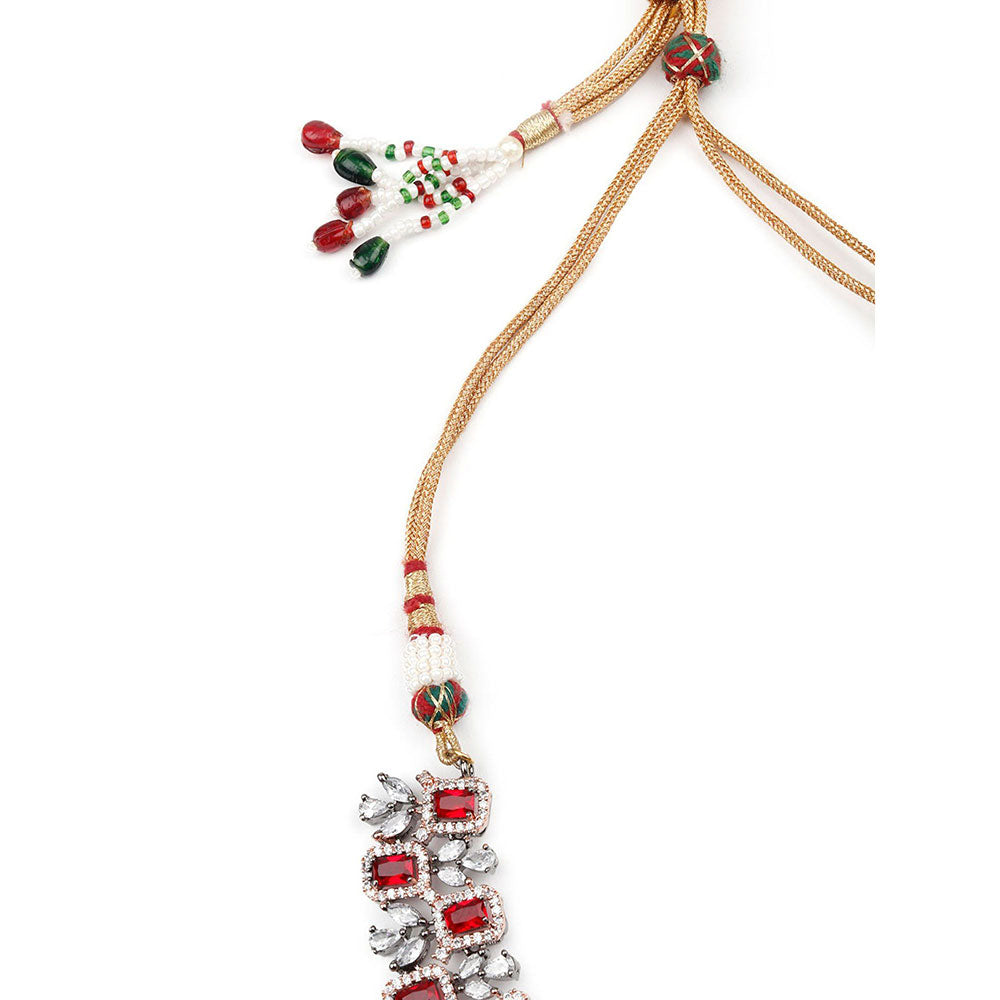 Odette Gorgues Red Diamante Jewellery Set For Women