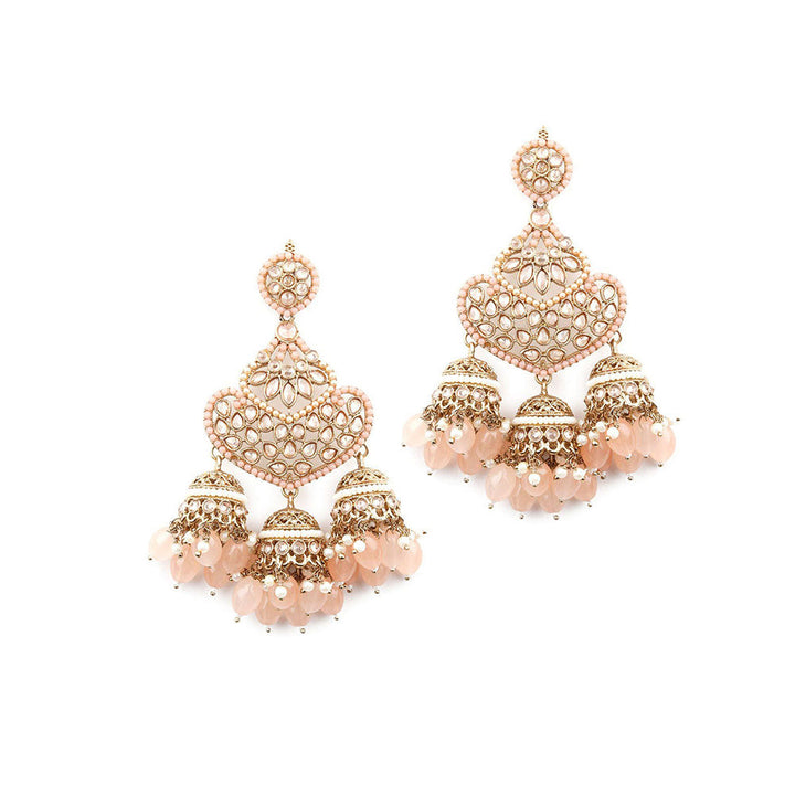 Odette Peach Beautiful Chandelier Earrings For Women