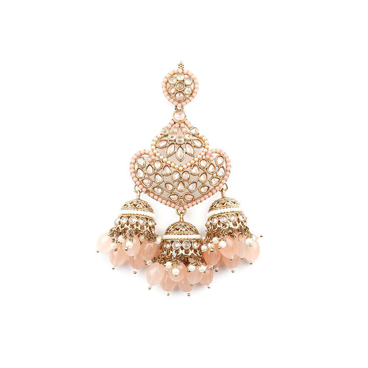 Odette Peach Beautiful Chandelier Earrings For Women