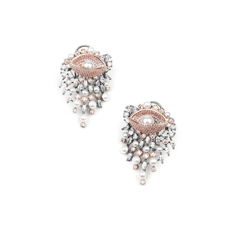 Odette Gorgues Rose Gold Embellished Earrings