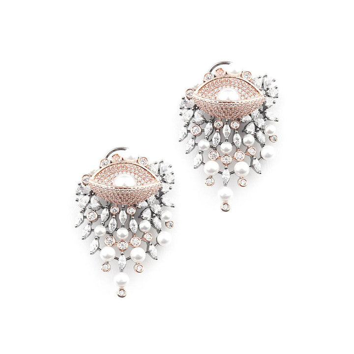 Odette Gorgues Rose Gold Embellished Earrings