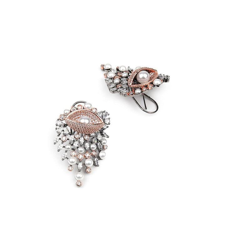 Odette Gorgues Rose Gold Embellished Earrings