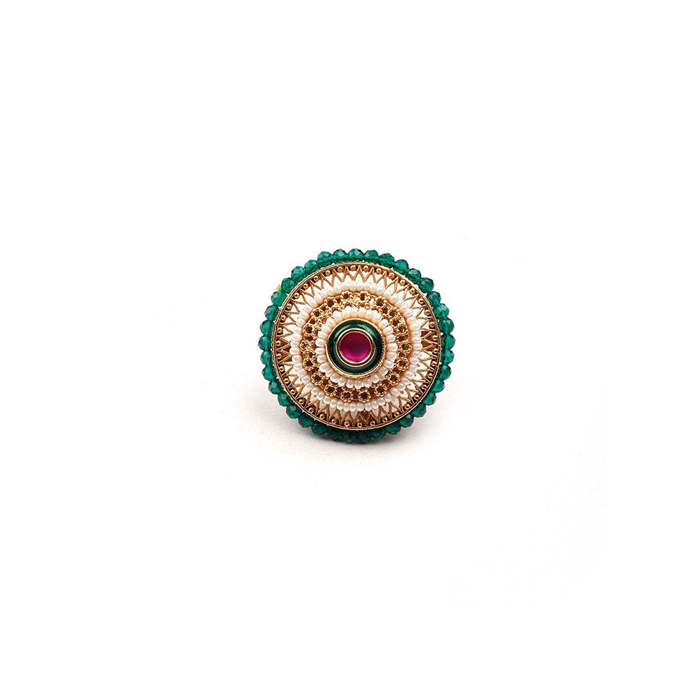 Odette Stunning Green Embellished Ring