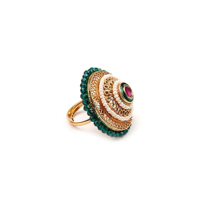 Odette Stunning Green Embellished Ring