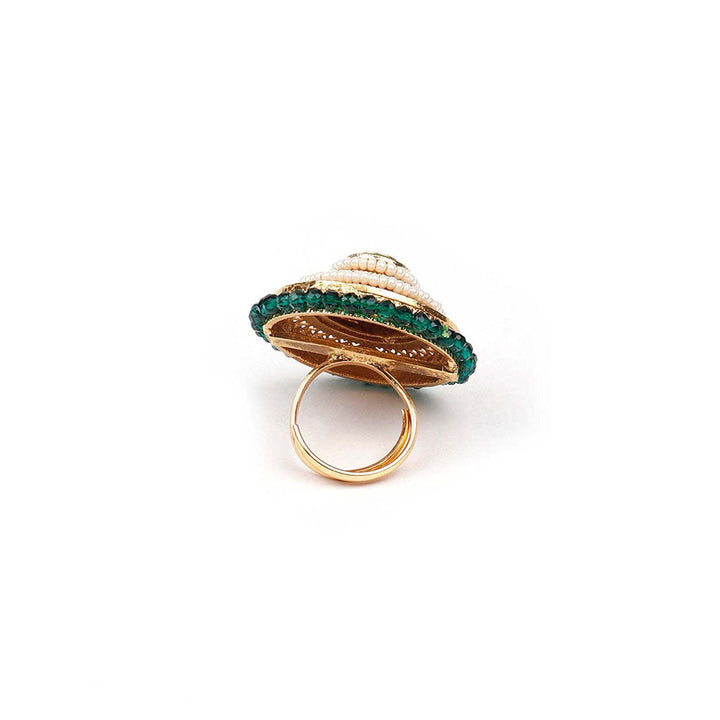 Odette Stunning Green Embellished Ring