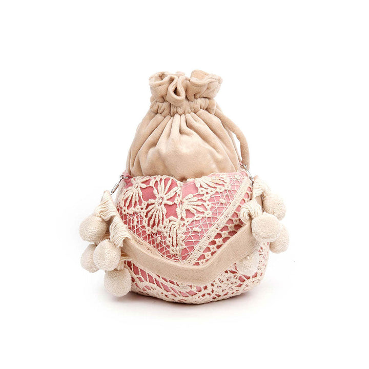 Odette Impressive Pink Embroidered Potli Bag