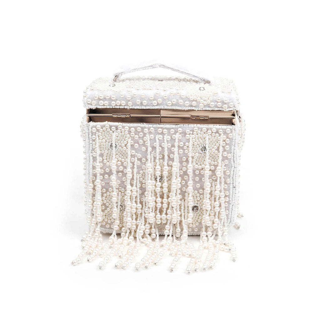 Odette Awe-Inspiring White Clutch Box Bag