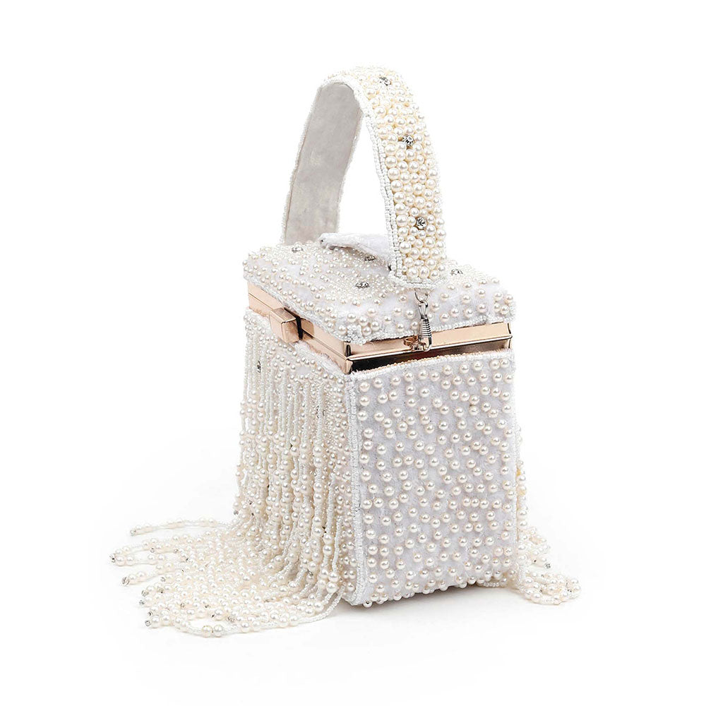 Odette Awe-Inspiring White Clutch Box Bag