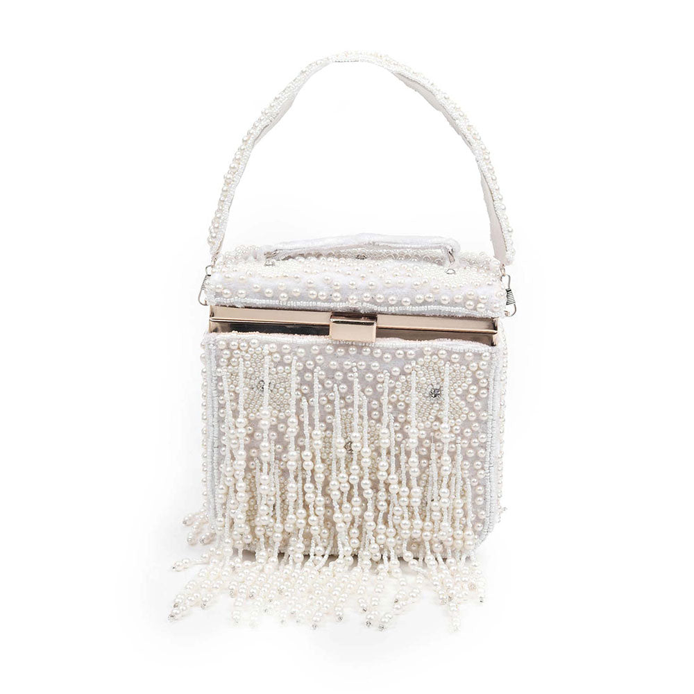 Odette Awe-Inspiring White Clutch Box Bag