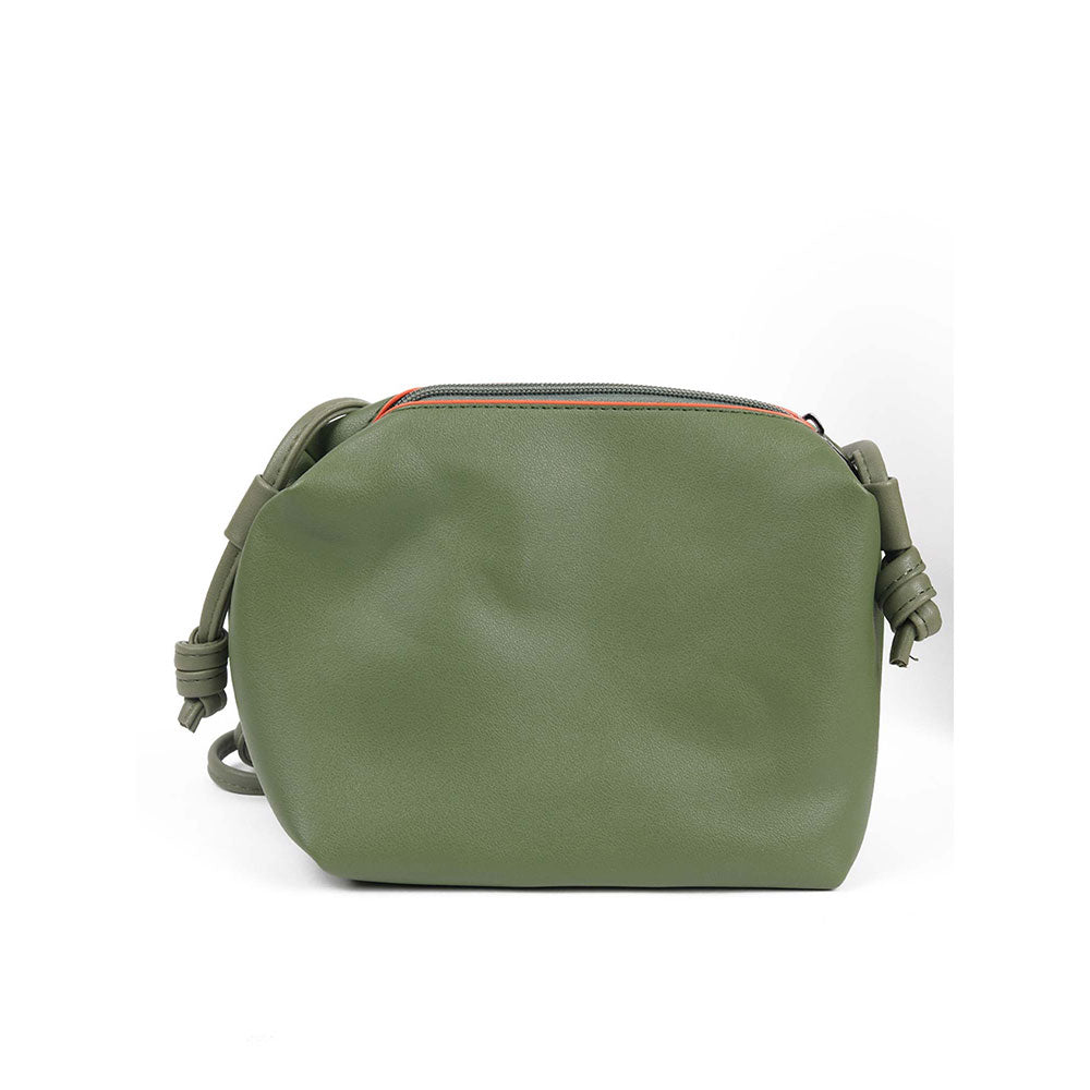 Odette The Very Smart Dual Toned Olive Green Handbag