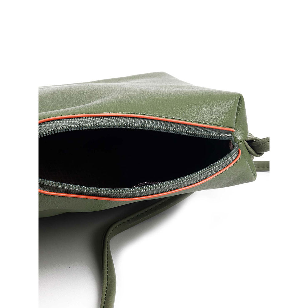 Odette The Very Smart Dual Toned Olive Green Handbag