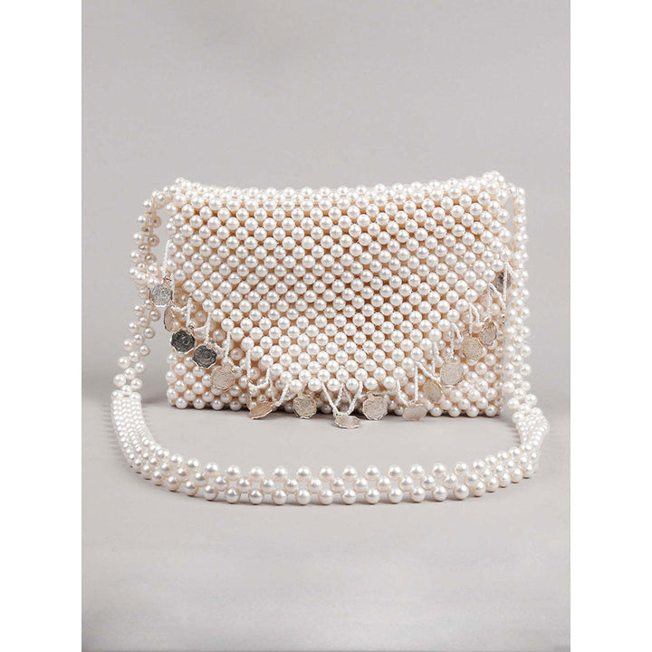 Odette Awe-Worthy White Beaded Handbag