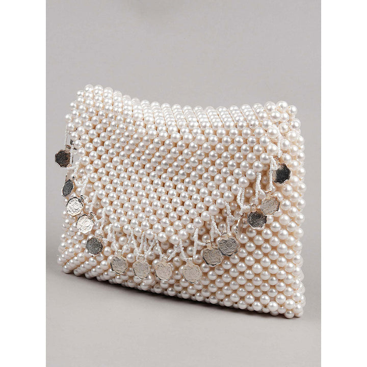 Odette Awe-Worthy White Beaded Handbag