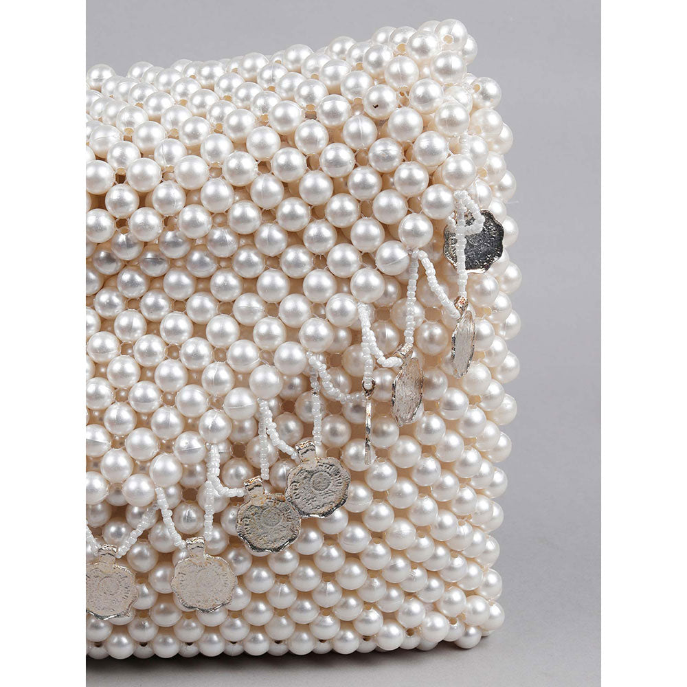 Odette Awe-Worthy White Beaded Handbag