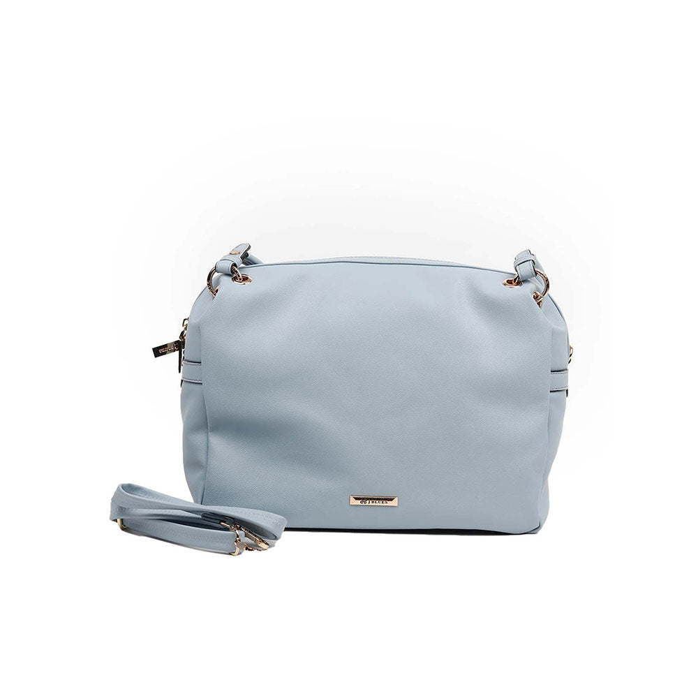 Odette Impressive Blue Solid Handbag