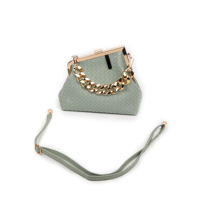 Odette Sea Green Patterned Sling Bag