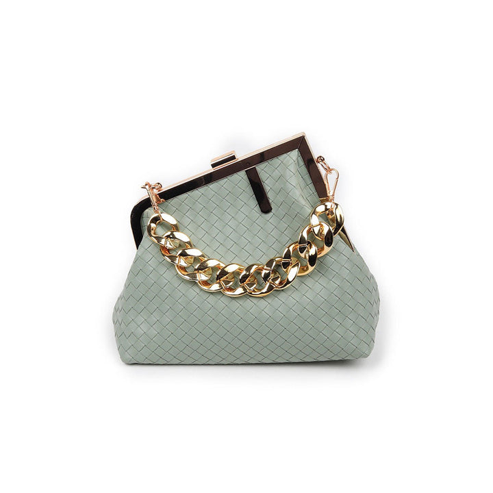 Odette Sea Green Patterned Sling Bag