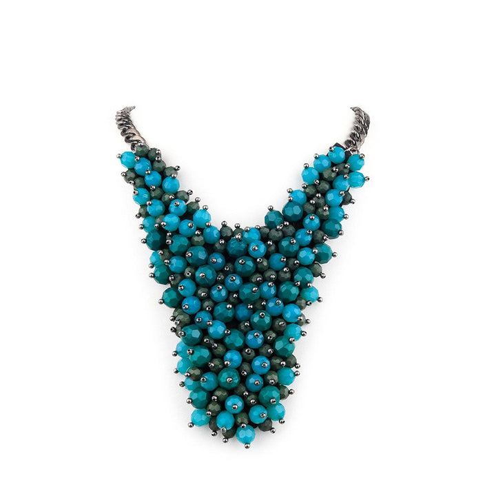 Odette Teal Beads Long Necklace