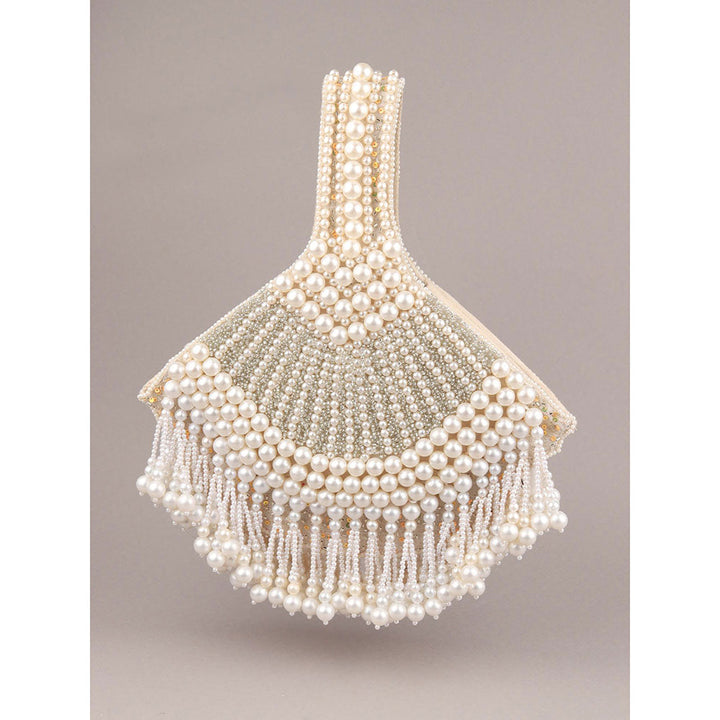 Odette All Pearls White Handbag