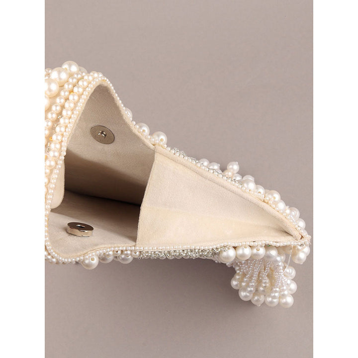 Odette All Pearls White Handbag