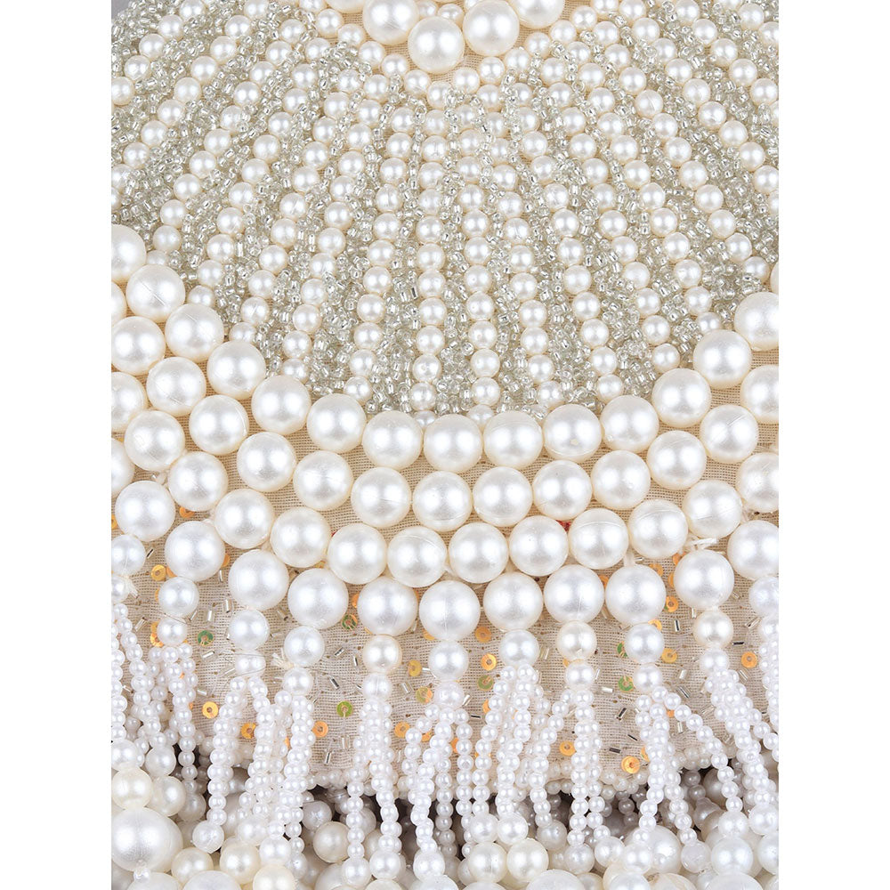 Odette All Pearls White Handbag