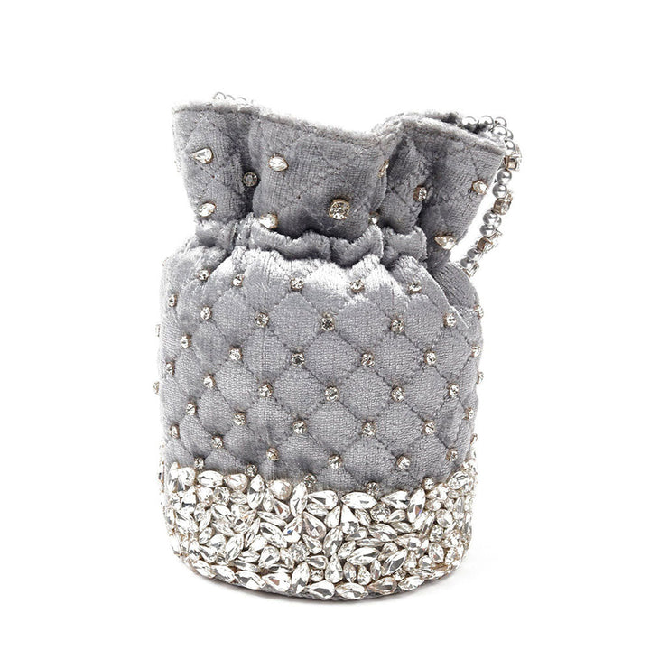 Odette Grey Embellished Potli Bag