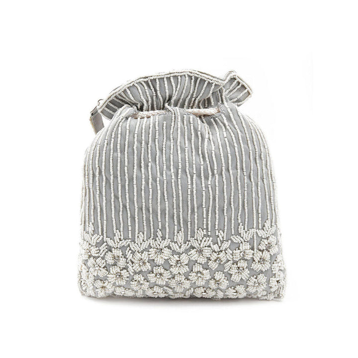 Odette Grey Embellished Potli Bag