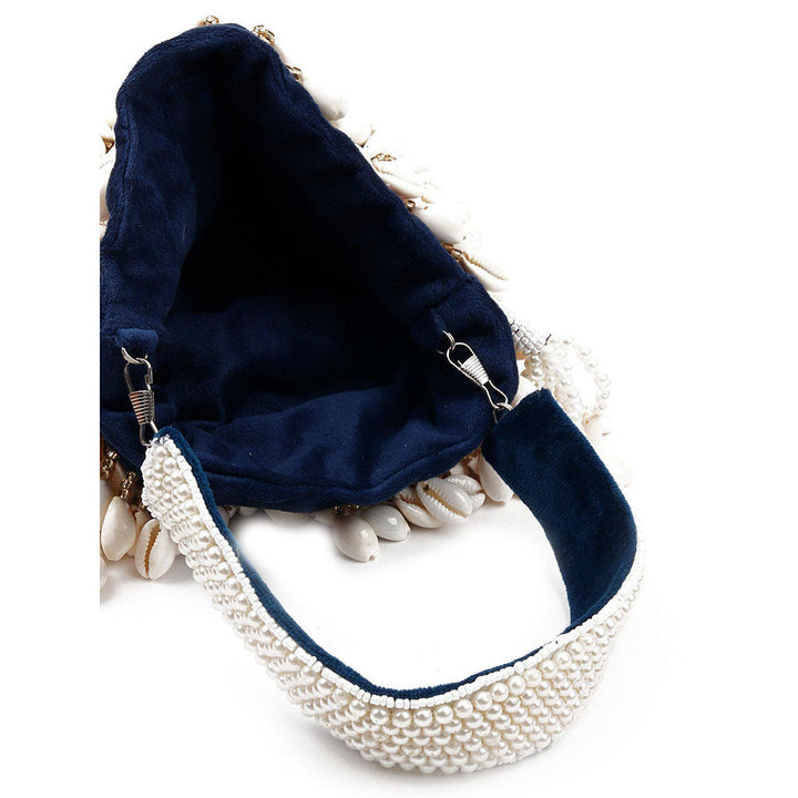 Odette Blue Embellished Potli Bag