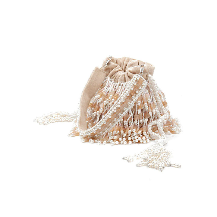 Odette Apricot Pearl Embellished Potli Bag