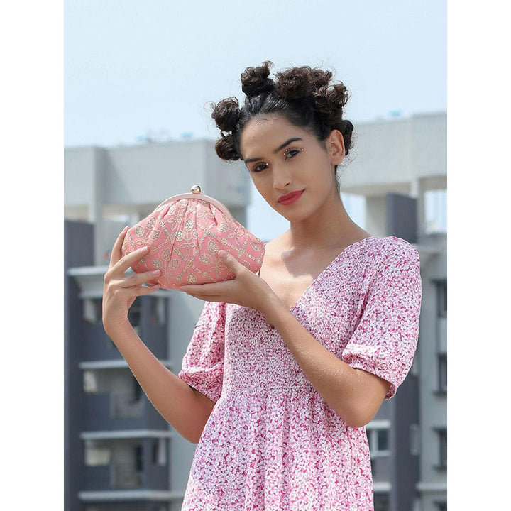 Odette Pink Floral Sophisticated Clutch for Women