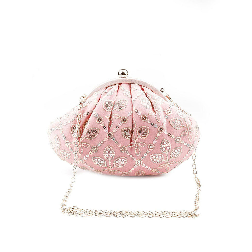 Odette Pink Floral Sophisticated Clutch for Women