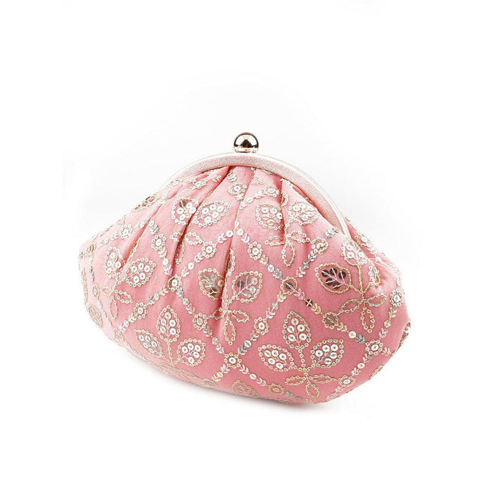 Odette Pink Floral Sophisticated Clutch for Women