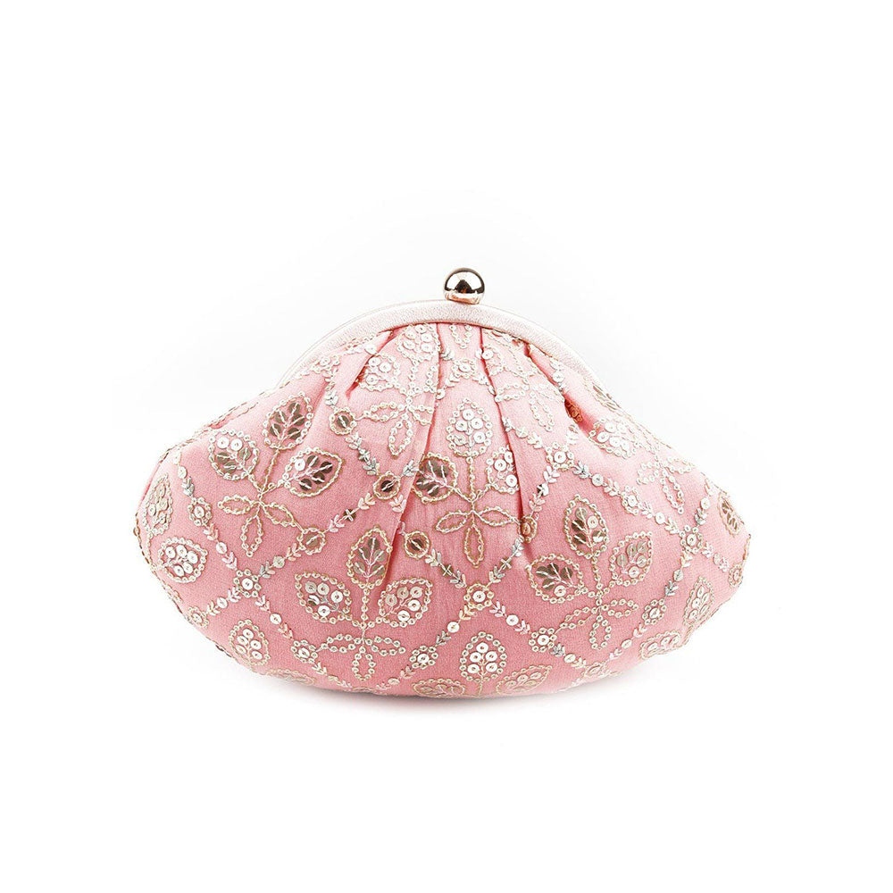 Odette Pink Floral Sophisticated Clutch for Women